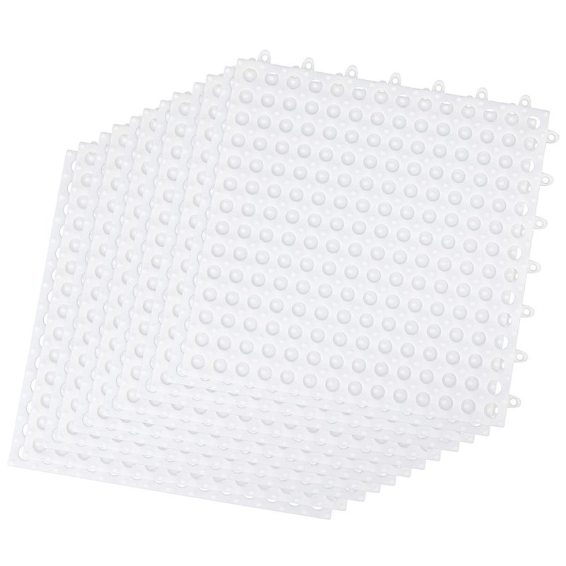 ADVcer Interlocking Floor Mats with Drain Holes, 12 Pack 11.8" x 11.8" Modular Rubber Flooring Cushion Tiles, Non-Slip Waterproof - Ideal for Bathroom, Shower, Pool, Balcony, Patio and Kitchen (White) - Image 1