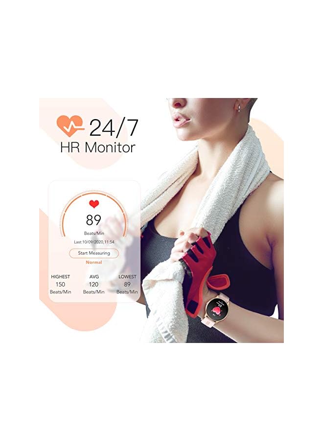 PROMASS AGPTEK IP68 Waterproof Fitness Tracker Watch Heart Rate Monitor Pedometer Sleep Monitor Smartwatch for Women, Rose Gold, LW11 - Image 2