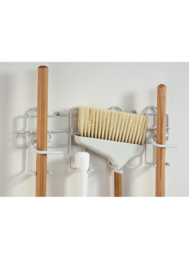 ClosetMaid - ClosetMaid 3462 Broom & Mop Holder for Wall Or Door Mount, Durable White Metal Steel, 16 - Image 1