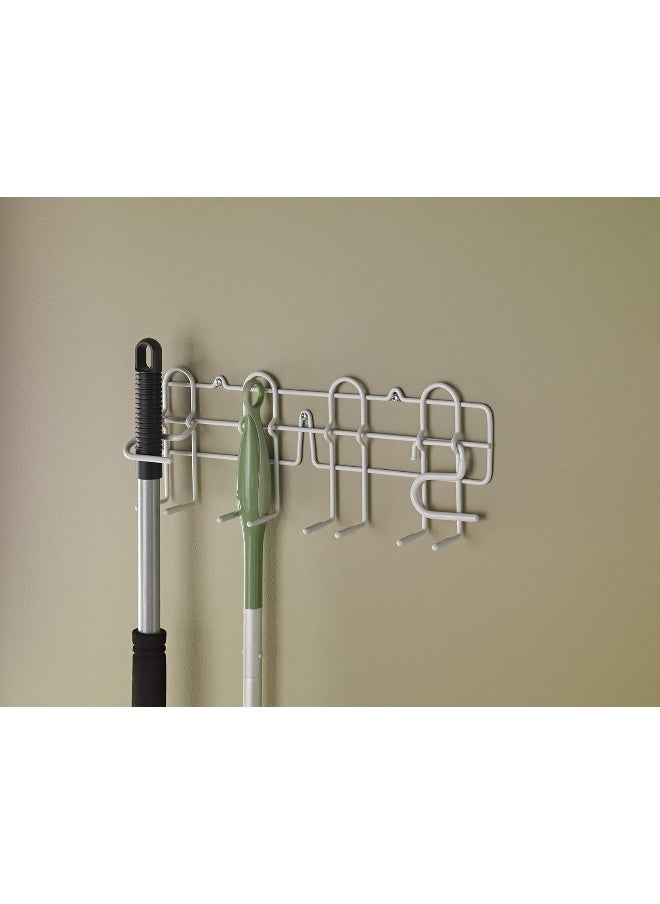 ClosetMaid - ClosetMaid 3462 Broom & Mop Holder for Wall Or Door Mount, Durable White Metal Steel, 16 - Image 1