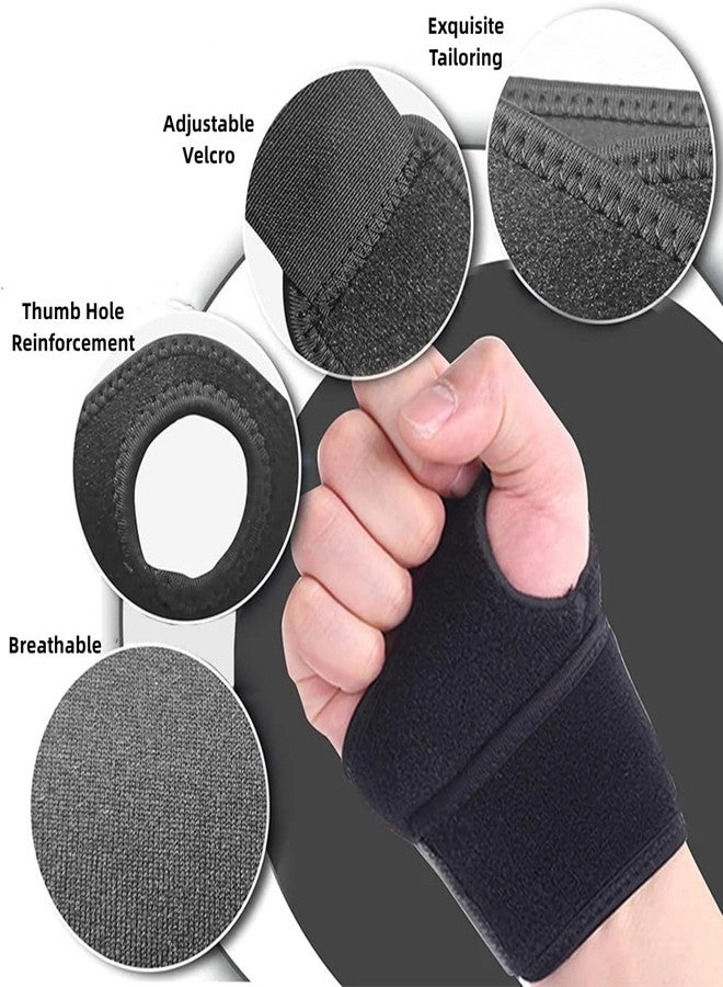 Mockery Wrist Support Band with Thumb Loops Compression Wrist Support for Fitness, Weightlifting, Tendonitis, Carpal Tunnel Arthritis, Wrist Pain Relief (1 Pair) - Image 4