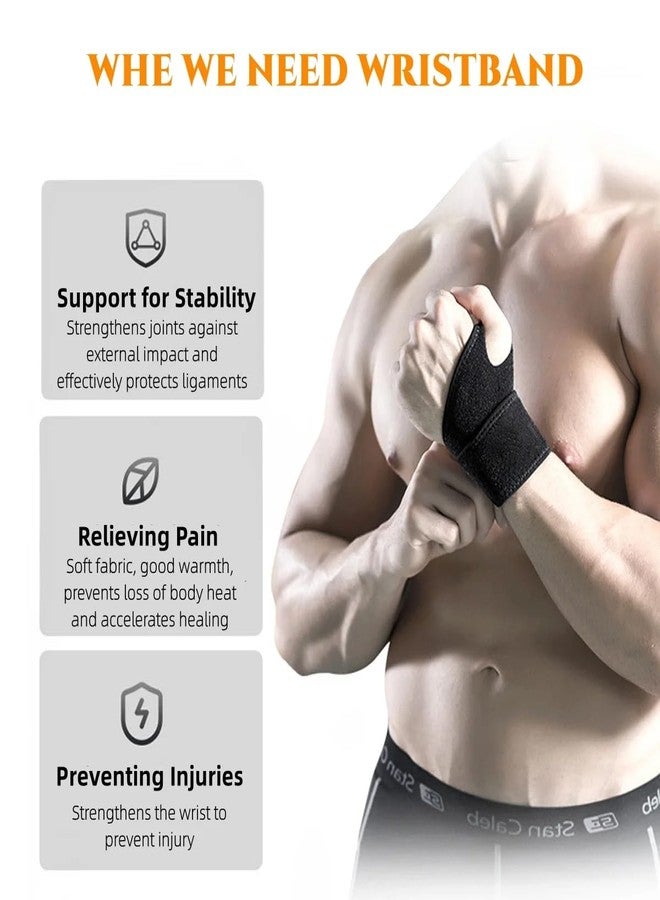 Mockery Wrist Support Band with Thumb Loops Compression Wrist Support for Fitness, Weightlifting, Tendonitis, Carpal Tunnel Arthritis, Wrist Pain Relief (1 Pair) - Image 2