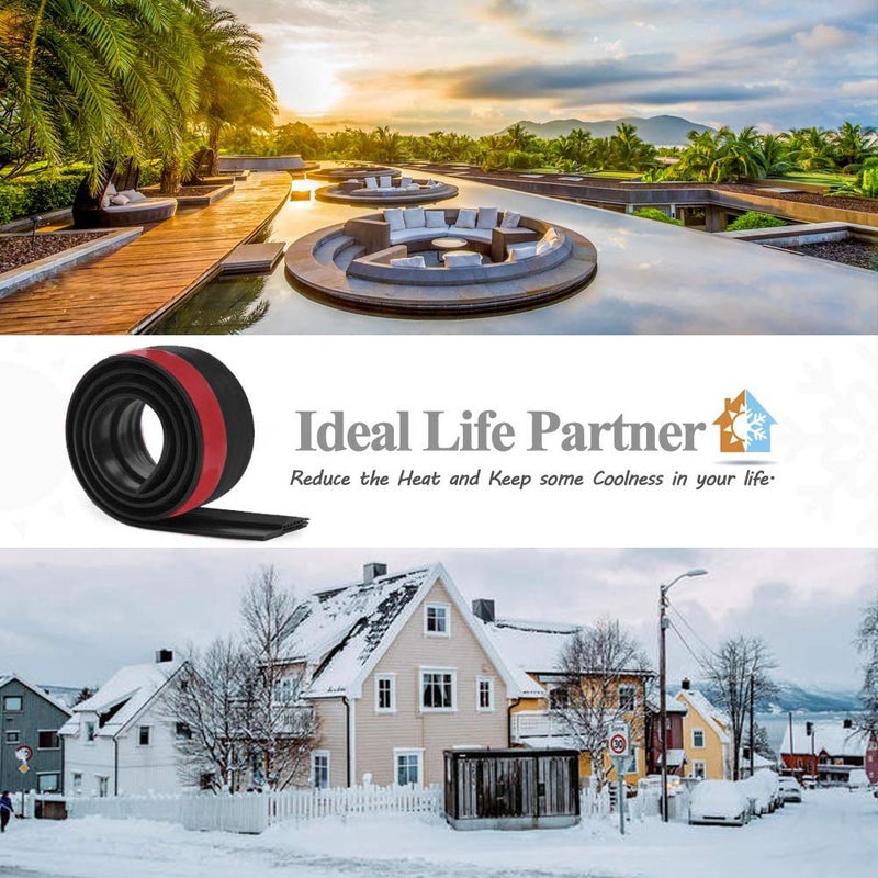 Sysmie [New Upgrade] Huge Gap Door Draft Stopper,3-2/5"W Widened Door Sweep for Interior and Exterior Doors - Guard Against Drafts, Dust, Noise and Unwanted Animals (3-2/5"W x 39" L, Black)â€¦ - Image 3