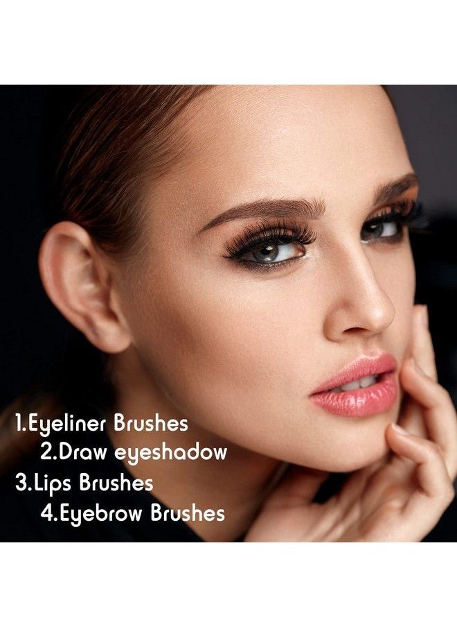 Maitys - 12 Pieces Eyeliner Eyebrow Brush Fine Angled Eyeliner Brush Slanted Eyeliner Makeup Brush Slant Tip Brushes Thin Slanted Flat Angle Brush Artificial Bristles Eyebrow Brushes For Cosmetic (Black) - Image 1