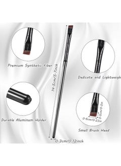 Maitys 12 Pieces Eyeliner Eyebrow Brush Fine Angled Eyeliner Brush Slanted Eyeliner Makeup Brush Slant Tip Brushes Thin Slanted Flat Angle Brush Artificial Bristles Eyebrow Brushes For Cosmetic (Black)  - Image 3