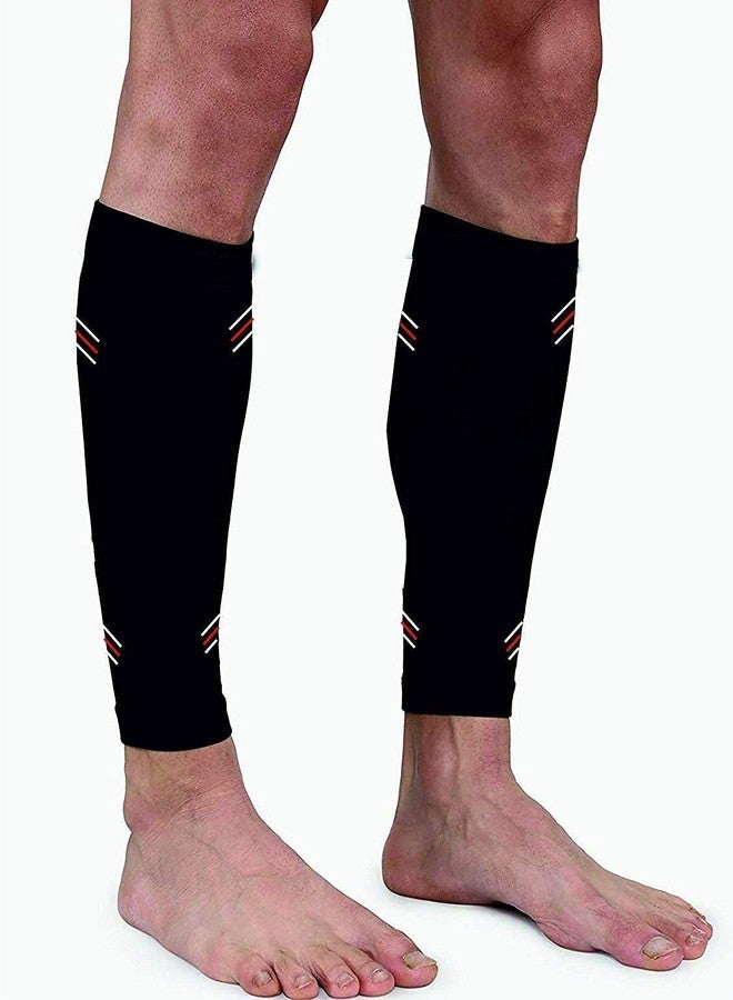QUADA Calf Compression Sleeves for Men & Women - Calf Support Leg Compression Socks for Shin Splint & Calf Pain Relief for unisex (Skin) (XL, Black) - Image 1