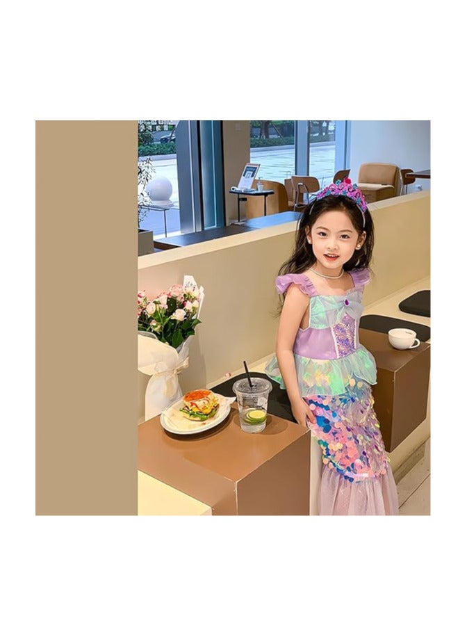 AUTOYSUR Girls Mermaid Costume Princess Dress Up - Image 1