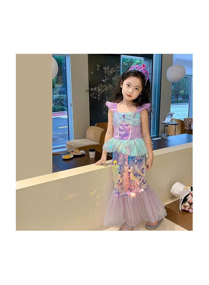 AUTOYSUR Girls Mermaid Costume Princess Dress Up - Image 4