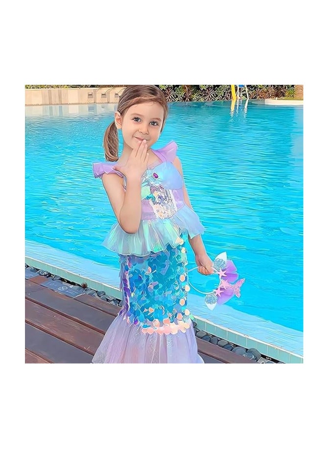 AUTOYSUR Girls Mermaid Costume Princess Dress Up - Image 5