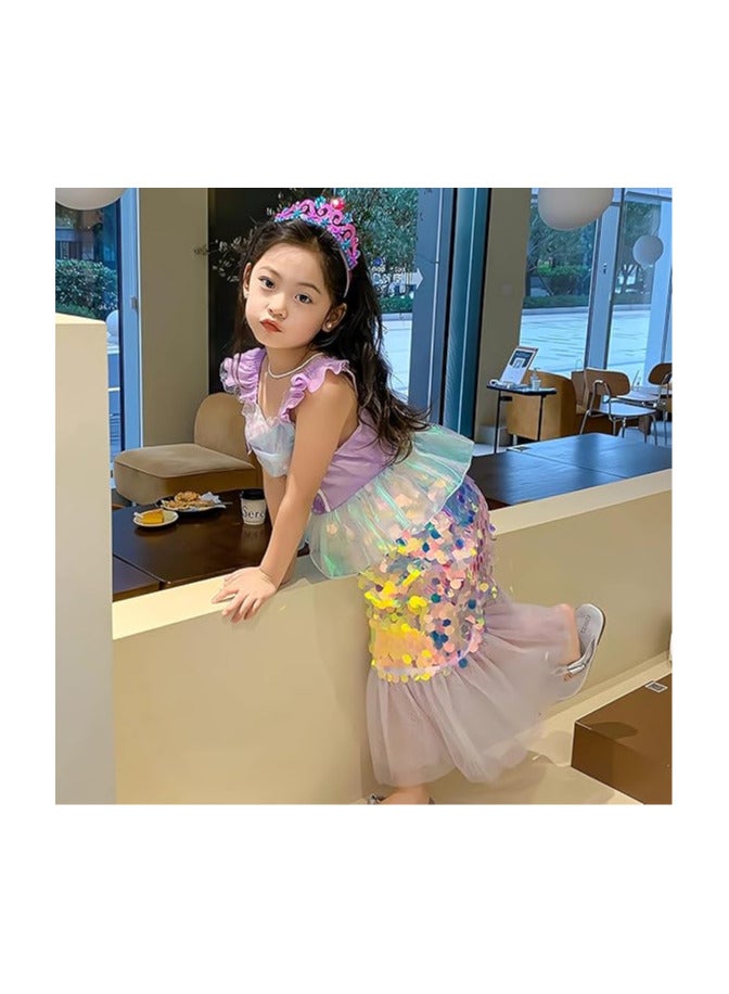 AUTOYSUR Girls Mermaid Costume Princess Dress Up - Image 3