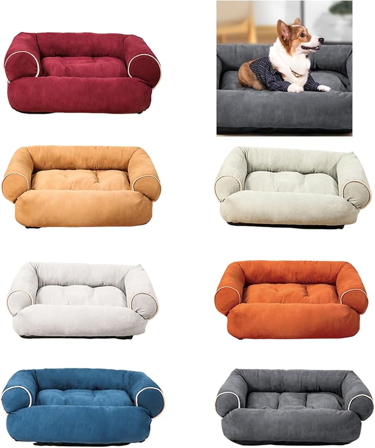 Light Grey Small Pet Bed With Detachable Cushion Stylish Nest For Puppy Kitten - Image 3