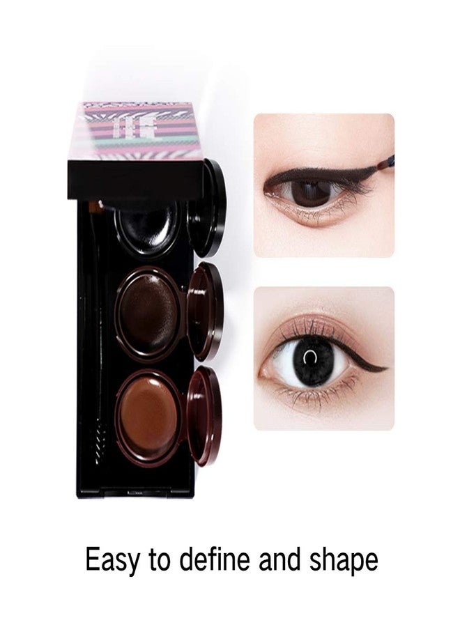 Music Flower 3 in 1 Eyebrow Gel and Eyeliner Waterproof Smudge-proof Long Wear Black+Brown with Brush - Image 4
