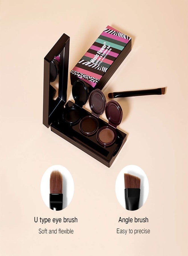 Music Flower 3 in 1 Eyebrow Gel and Eyeliner Waterproof Smudge-proof Long Wear Black+Brown with Brush - Image 2