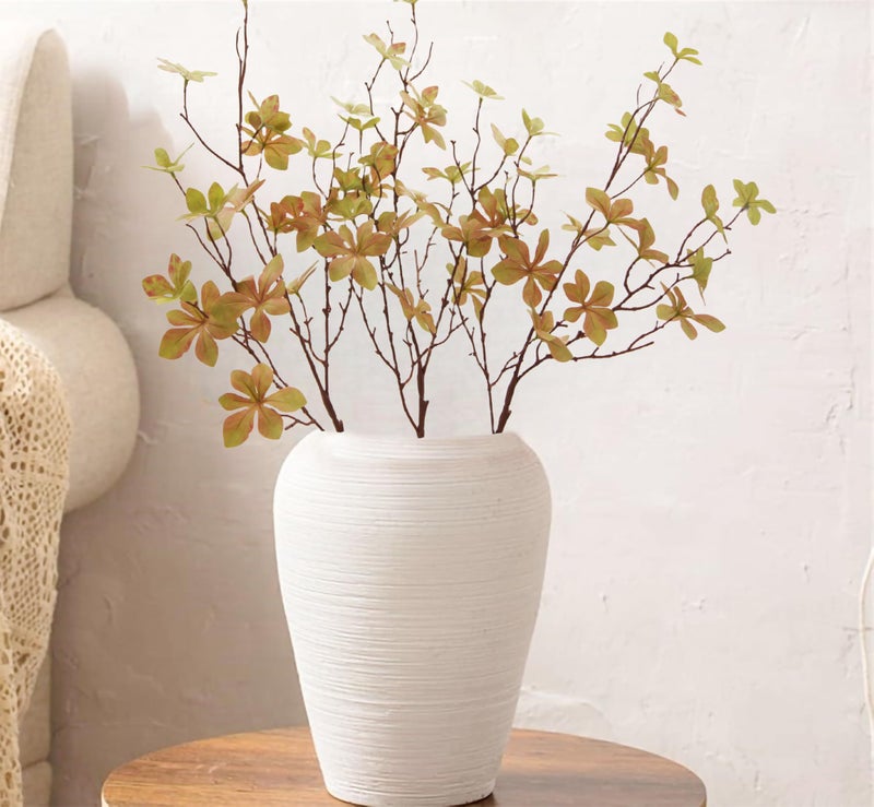 JOJAZE 3PCS Artificial Fall Stems Faux Branches with Leaves for Vase Fake Plants for Home Table Autumn Festival Thanksgiving Christmas Decor 28" (Autumn Green) - Image 5