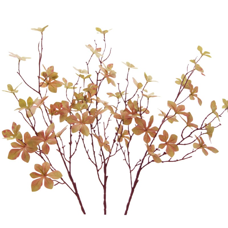 JOJAZE 3PCS Artificial Fall Stems Faux Branches with Leaves for Vase Fake Plants for Home Table Autumn Festival Thanksgiving Christmas Decor 28" (Autumn Green) - Image 1