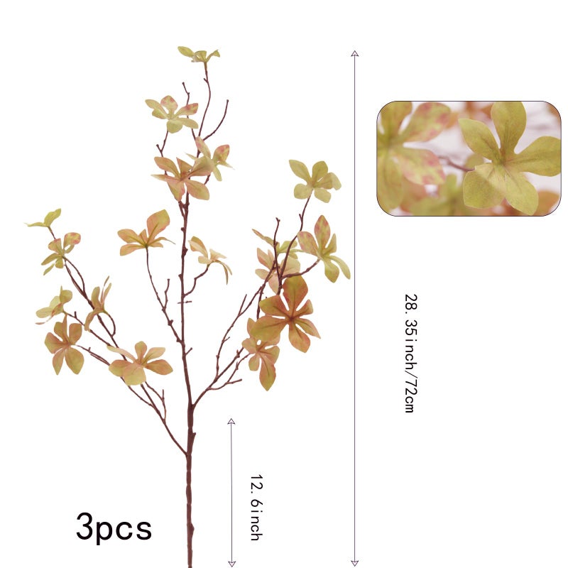 JOJAZE 3PCS Artificial Fall Stems Faux Branches with Leaves for Vase Fake Plants for Home Table Autumn Festival Thanksgiving Christmas Decor 28" (Autumn Green) - Image 2