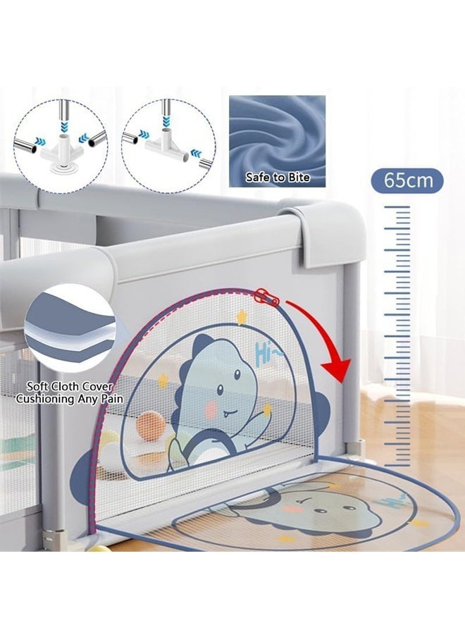 Beauenty LIODUX Baby Playpen with Mat - Baby and Toddler Fence, 180 x 200cm Baby Fence Play Area, Children's Playground  - Image 2