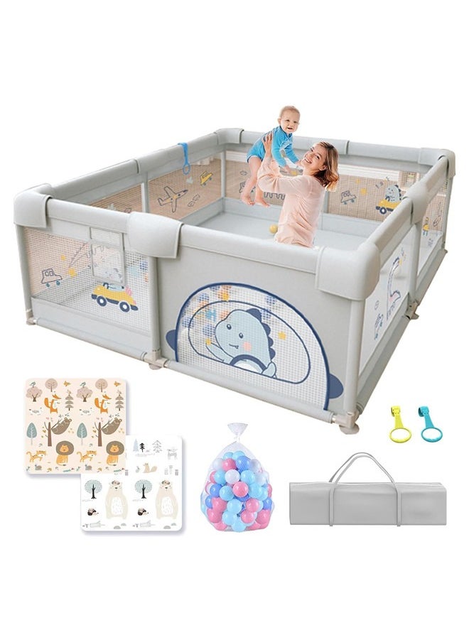 Beauenty LIODUX Baby Playpen with Mat - Baby and Toddler Fence, 180 x 200cm Baby Fence Play Area, Children's Playground  - Image 1