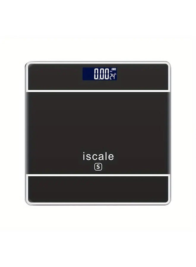 Iscale Body Weight Digital Scale with LCD Display Screen 26x26x2cm Black - Image 1