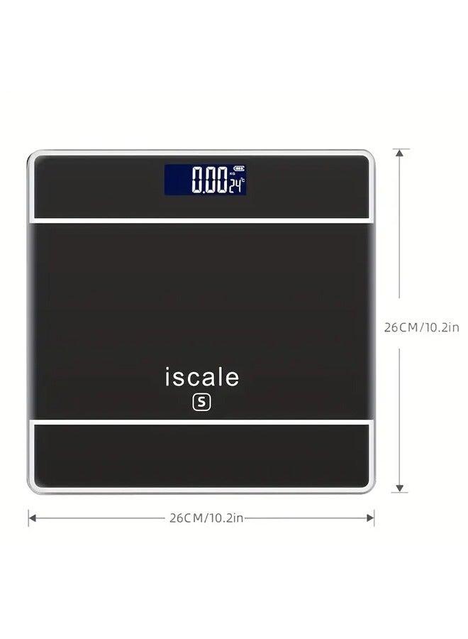 Iscale Body Weight Digital Scale with LCD Display Screen 26x26x2cm Black - Image 2