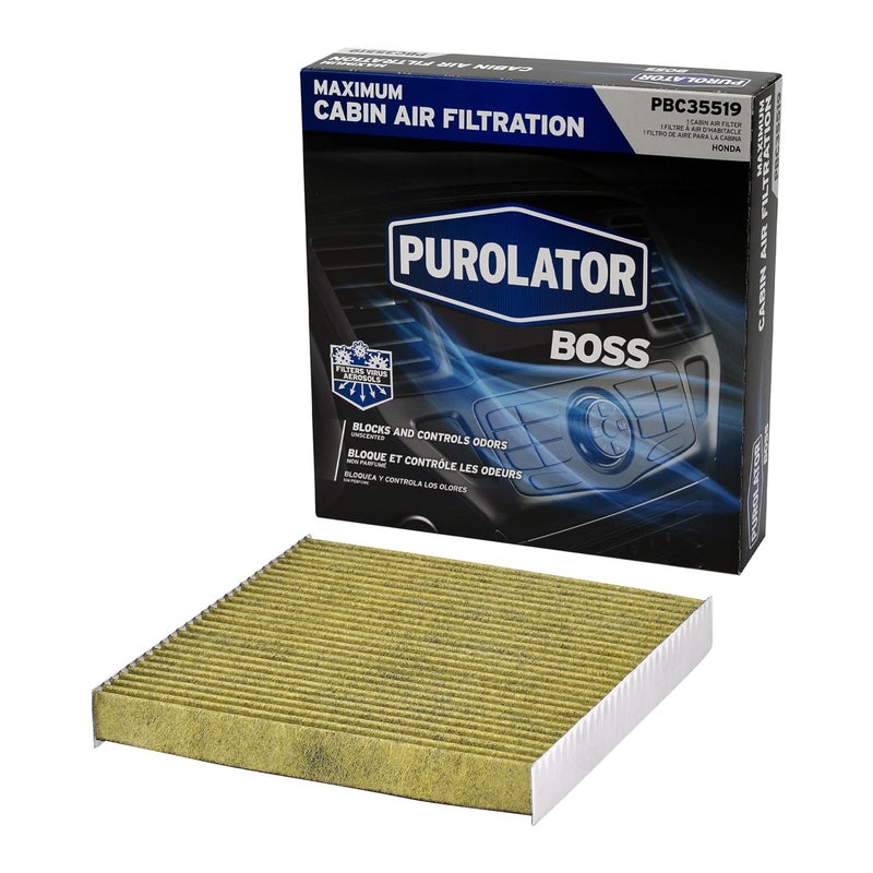 Purolator PBC35519 PurolatorBOSS Automotive Cabin Air Filter with Activated Carbon Car  Truck Passenger Compartment OEM Filter Replacement for Honda Civic Accord CRV and more