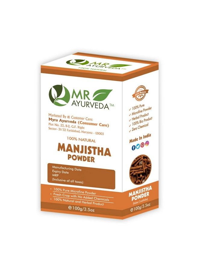 MR Ayurveda مسحوق مانجيشثا العضوي 100% ; مسحوق مانجيشثا لتفتيح البشرة ; مسحوق مانجيشثا للوجه ; مسحوق مانجيشثا للشعر ; مجموعة من 5 بدون مواد كيميائية (500 جرام) - Image 5