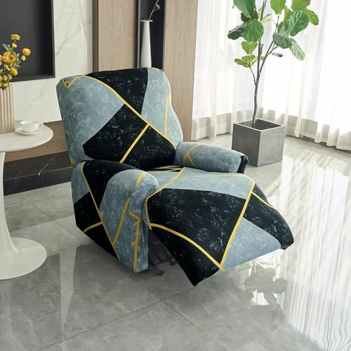 HOKIPO 'Elira Series' Polyester Blend 140Gsm Fully Covered Recliner Sofa Cover 3 Seater, Multicolor Abstract Geometry (Ar-4942-C10) - Image 1