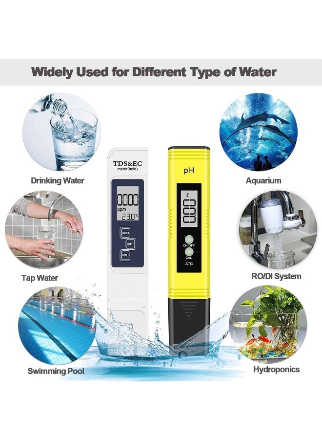 PH and TDS Water Quality Meter Tester Kit, High Accuracy Pen Type pH Meter ± 2% Readout Accuracy 3-in-1 TDS EC Temperature Meter for Hydroponics, Household Drinking, and Aquarium - Image 4