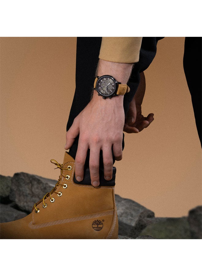 Timberland Men Driscoll 46 mm Men's Multifunction Watch Blue  Dial  & Tan Brown Leather Strap - Image 5