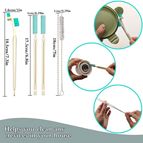 ELEMGULY Small Household Cleaning Brushes by ELEMGULY,9 Pcs Crevice Brush for Hole, Gap, Corner, Space, Micro Crevice Scrub Cleaner Tool for Bottle, Keyboard, Window, Door Track - Image 2