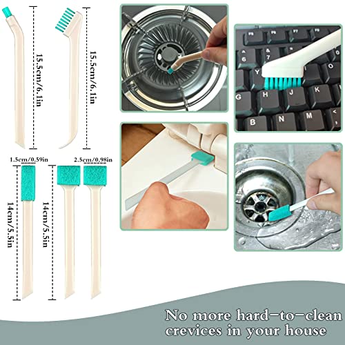 ELEMGULY Small Household Cleaning Brushes by ELEMGULY,9 Pcs Crevice Brush for Hole, Gap, Corner, Space, Micro Crevice Scrub Cleaner Tool for Bottle, Keyboard, Window, Door Track - Image 3