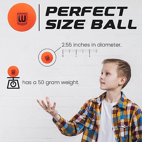 Winnwell Street Hockey Balls Orange Medium Density Ball for Indoor & Outdoor - Made for for Field, Road & Street Hockey Games – with Storage Bag - 65mm & 50 Gram Weight (12-Pack) - Image 4
