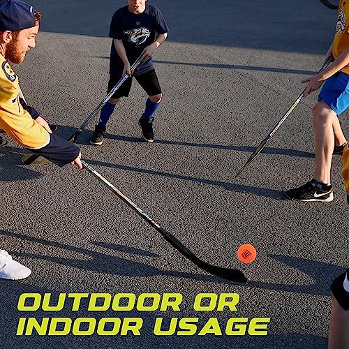 Winnwell Street Hockey Balls Orange Medium Density Ball for Indoor & Outdoor - Made for for Field, Road & Street Hockey Games – with Storage Bag - 65mm & 50 Gram Weight (12-Pack) - Image 3