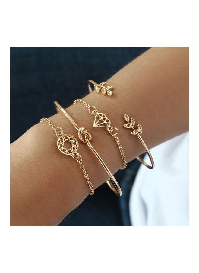NIBEMINENT - 4-Piece Leaf Knotted Fashion Bracelets - Image 1