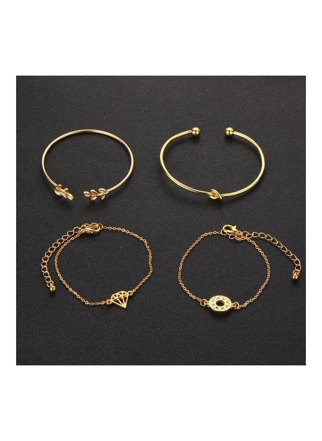 NIBEMINENT - 4-Piece Leaf Knotted Fashion Bracelets - Image 1