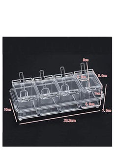 Clear Seasoning Rack Spice Pots - 4 Piece Acrylic Box Storage Container Condiment Jars Cruet with Cover and Spoon - pzsku/Z2B4EB023C8D63509156EZ/45/_/1739957398/9b27ee59-445b-464f-ba40-29a1e95b3e71