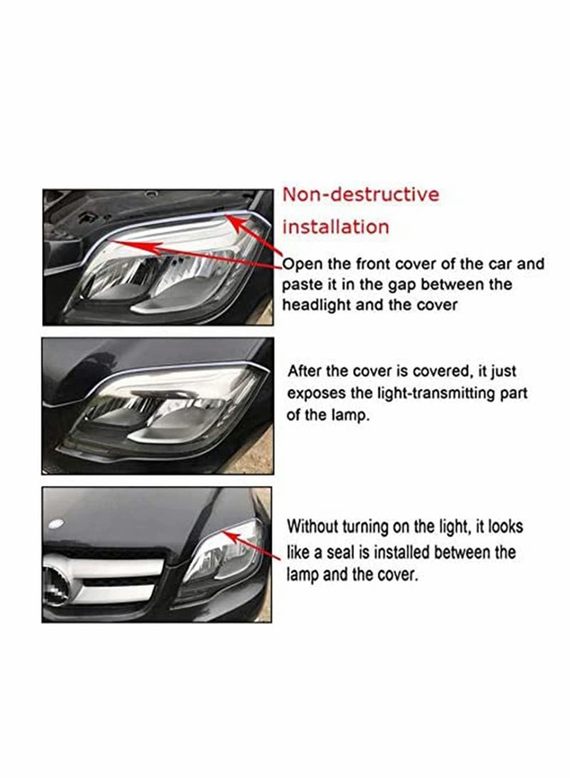 LED Light Strip, LED Daytime Running Lights Sequential Turn Signal Light 12v 24 Inch Styling Slim Dual Color Flexible Switchback DRL Waterproof Headlight Surface Decorative Lamp 2 Pack - Image 5