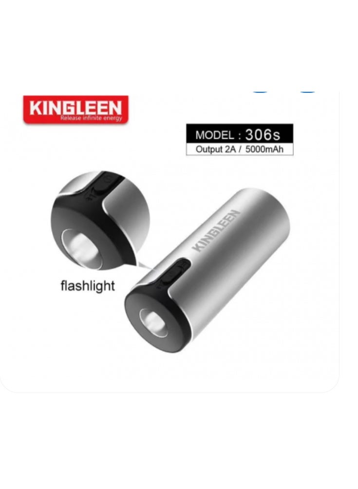 KINGLEEN Aluminium Multi-Functional 5000mAh Power Bank Flashlight Hand Warmer External Battery - Image 2