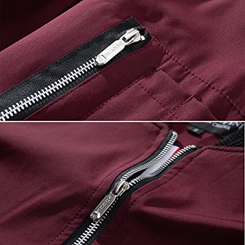 URBANFIND Men's Slim Fit Lightweight Sportswear Jacket Casual Bomber Jacket US M Red - Image 4