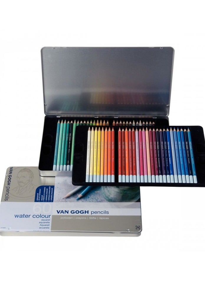 Van Gogh Van Gogh Watercolour Pencil Complete set with 60 Colours in Metal Box  - Image 1
