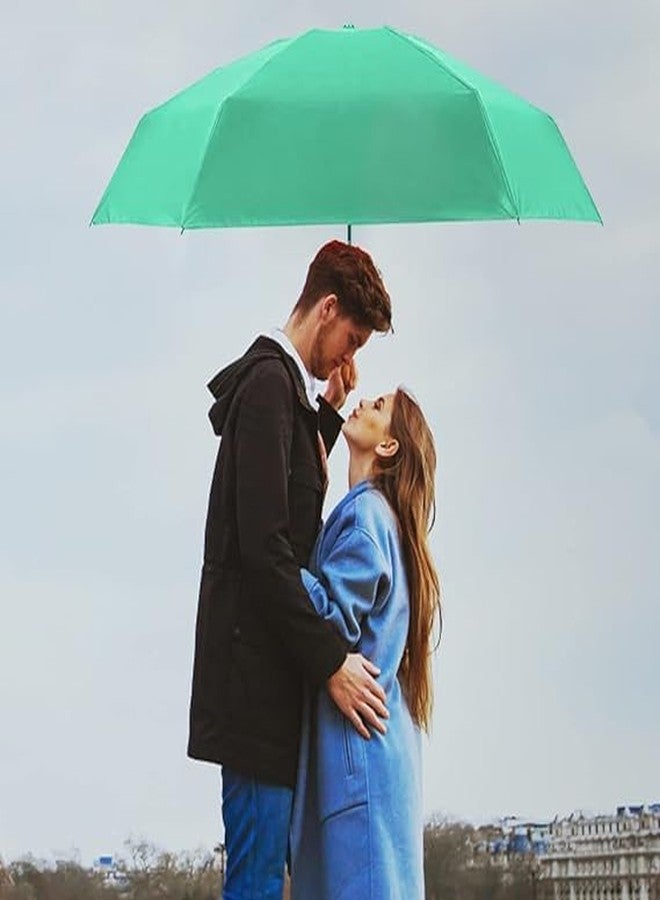 coku Mini Portable Umbrella with Capsule Case Outdoor for Women Men & Kids 5 Folds UV Protection Compact Foldable Backpack Travel Umbrellas for rain & Hot Summer Capsule Umbrella (Green) - Image 3