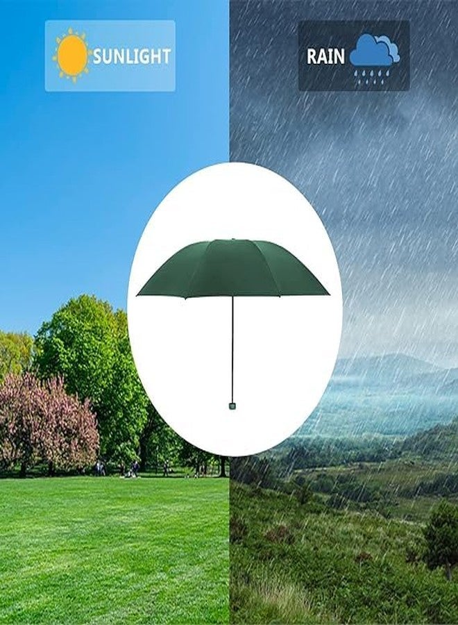 coku Mini Portable Umbrella with Capsule Case Outdoor for Women Men & Kids 5 Folds UV Protection Compact Foldable Backpack Travel Umbrellas for rain & Hot Summer Capsule Umbrella (Green) - Image 4