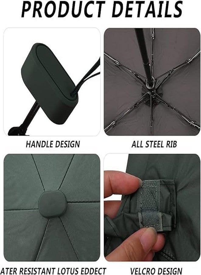 coku Mini Portable Umbrella with Capsule Case Outdoor for Women Men & Kids 5 Folds UV Protection Compact Foldable Backpack Travel Umbrellas for rain & Hot Summer Capsule Umbrella (Green) - Image 5