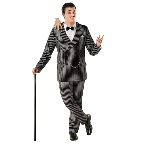 Morph 1920s Gangster Costume Men, Gangster Striped Suit, Halloween Costumes for Men Halloween Costumes Adult L - Image 1