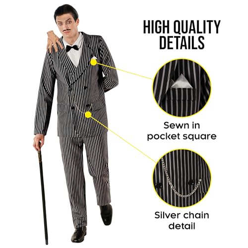 Morph 1920s Gangster Costume Men, Gangster Striped Suit, Halloween Costumes for Men Halloween Costumes Adult L - Image 3