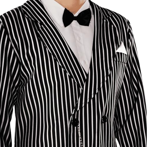 Morph 1920s Gangster Costume Men, Gangster Striped Suit, Halloween Costumes for Men Halloween Costumes Adult L - Image 5
