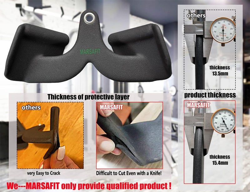 MARSAFIT Home Gym Fitness Rowing T-bar V-bar Pulley Cable Machine Attachments, Bicep Curl Tricep Lat pulldown Bar Back Strength Training Handle Grips Lat Pull Down Bar Press Down Exercises (Length 9") - Image 3