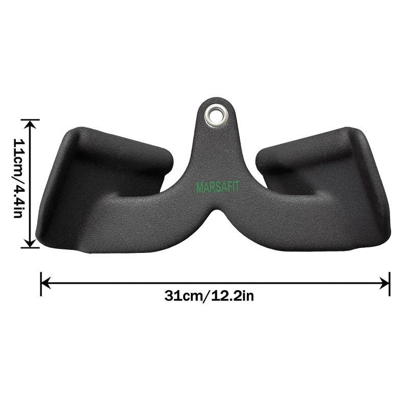 MARSAFIT Home Gym Fitness Rowing T-bar V-bar Pulley Cable Machine Attachments, Bicep Curl Tricep Lat pulldown Bar Back Strength Training Handle Grips Lat Pull Down Bar Press Down Exercises (Length 9") - Image 2
