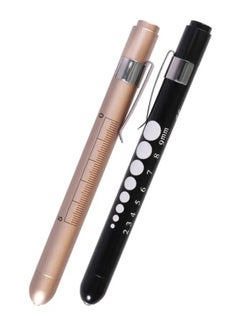 Generic 2 Pieces  Pen Light Mini Flashlight Torch Light , Reusable LED Penlight,Mini Reusable LED Pen Light, White Light, Gold and Black  - Image 1