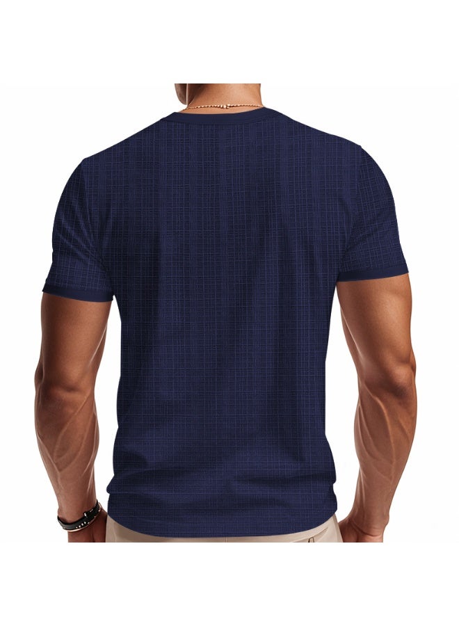 Loose Casual Short Sleeve Men's T-shirt Bamboo Fiber Summer Breathable Vintage  Shirt - Image 3